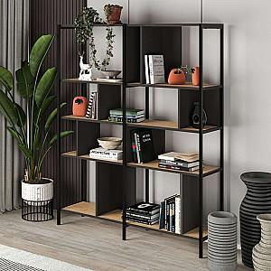 Etajera DECO Maxi Sapphire Oak (Stejar) / Silky Black (Negru)