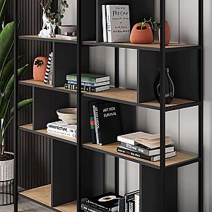 Etajera DECO Maxi Sapphire Oak (Stejar) / Silky Black (Negru)