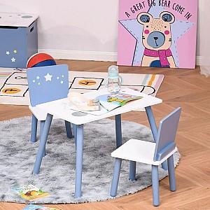 Masă de scris pentru copii HomCom 312-035 60x40x43cm (White/Light Blue)