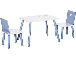 Masă de scris pentru copii HomCom 312-035 60x40x43cm (White/Light Blue)