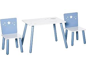 Masă de scris pentru copii HomCom 312-035 60x40x43cm (White/Light Blue)