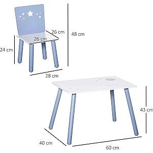 Masă de scris pentru copii HomCom 312-035 60x40x43cm (White/Light Blue)