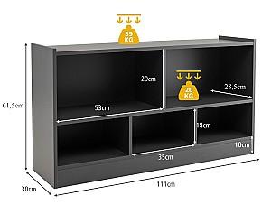 Raft de perete Costway CB10297GR Gri