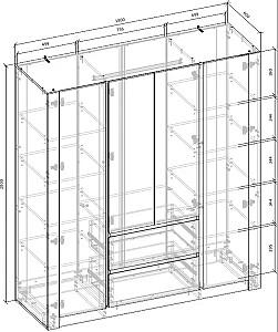 Dulap MG-Plus Combo 180 Grafit (Gri) / Stejar Evoke (Maro)
