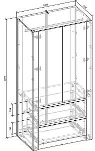 Dulap MG-Plus Combo 100 Grafit (Gri) / Stejar Evoke (Maro)