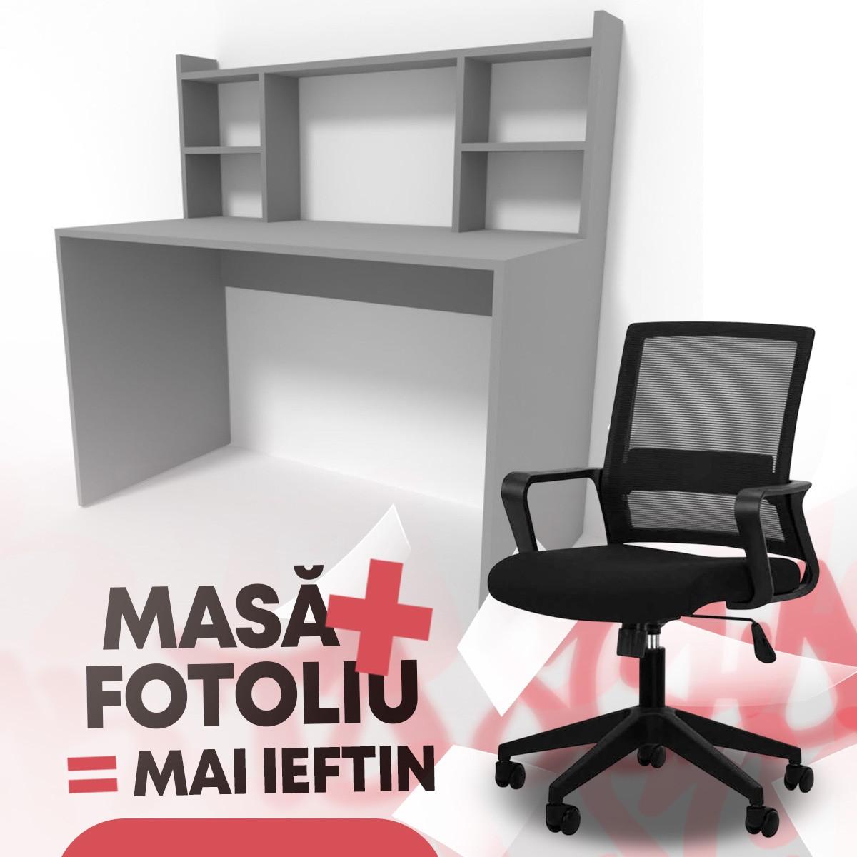 Masa de birou Smartex M4 100 Grafit + Fotoliu Waltz OC-833