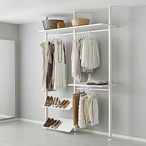 Etajera IKEA Elvarli 2 sectiuni 175x51x222-350 Alb