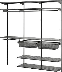 Etajera IKEA Boaxel rafturi/bare/2 cosuri 187x40x201 Antracit