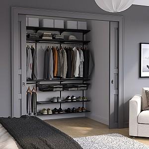 Etajera IKEA Boaxel rafturi/bare/2 cosuri 187x40x201 Antracit