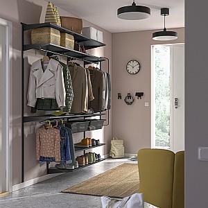 Etajera IKEA Boaxel rafturi/bare/2 cosuri 187x40x201 Antracit