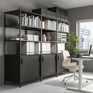 Etajera IKEA Trotten cu usi glisante 80x180 Antracit