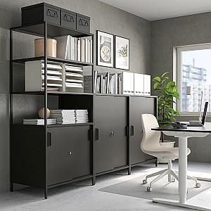 Etajera IKEA Trotten cu usi glisante 80x180 Antracit