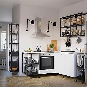 Etajera IKEA Enhet 60x32x180 Antracit/Alb