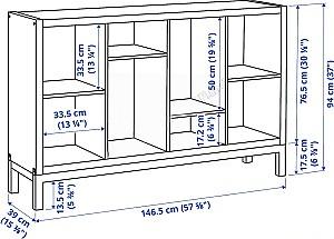 Etajera IKEA Kallax 147x39x94 Verde Inchis/Negru