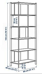 Etajera IKEA Jattesta 160x194 Alb/Bambus Deschis (Bej)