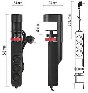 Prelungitor EMOS 3 prize + 2 USB A + 1 USB C 1.5 m 16 A