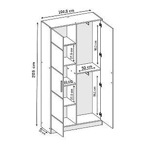 Dulap Prime Furniture Eden 3 SZ2DE 104.8 (White)