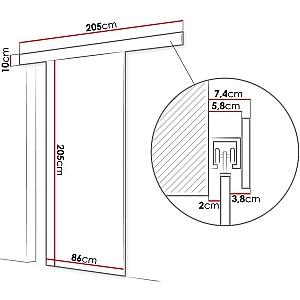 Usa de interior Space Meble Marti I 86 (White Matte)