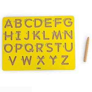 Tabla de scris pentru copii VIGA alfabet (litere de tipar) și indicator pentru scriere corectă 44696
