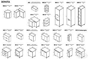 Set mobila bucatarie Ambianta Bonita 2.7 m Alb