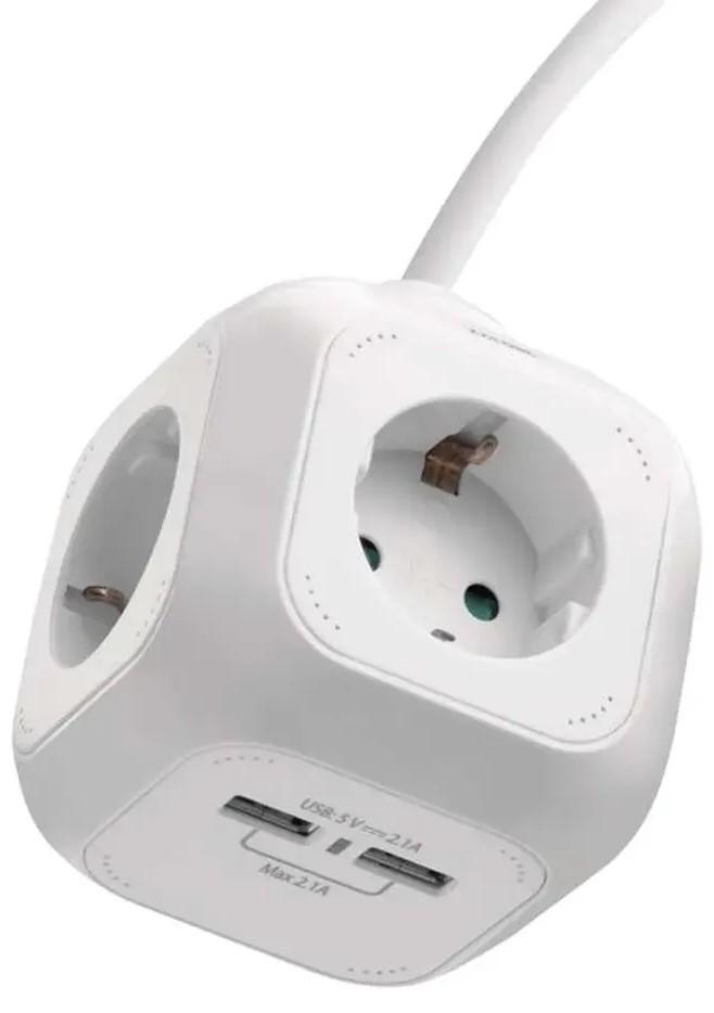 Prelungitor EMOS CUB  4 prize + 2 USB