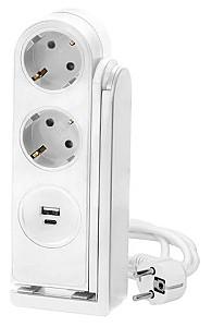 Prelungitor ORNO 2 prize + 2 USB A/C 1.4 m 16 A