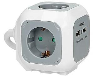 Prelungitor ORNO 4 prize + 2 USB CUB 1.4 m 16 A