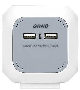 Prelungitor ORNO 4 prize + 2 USB CUB 1.4 m 16 A