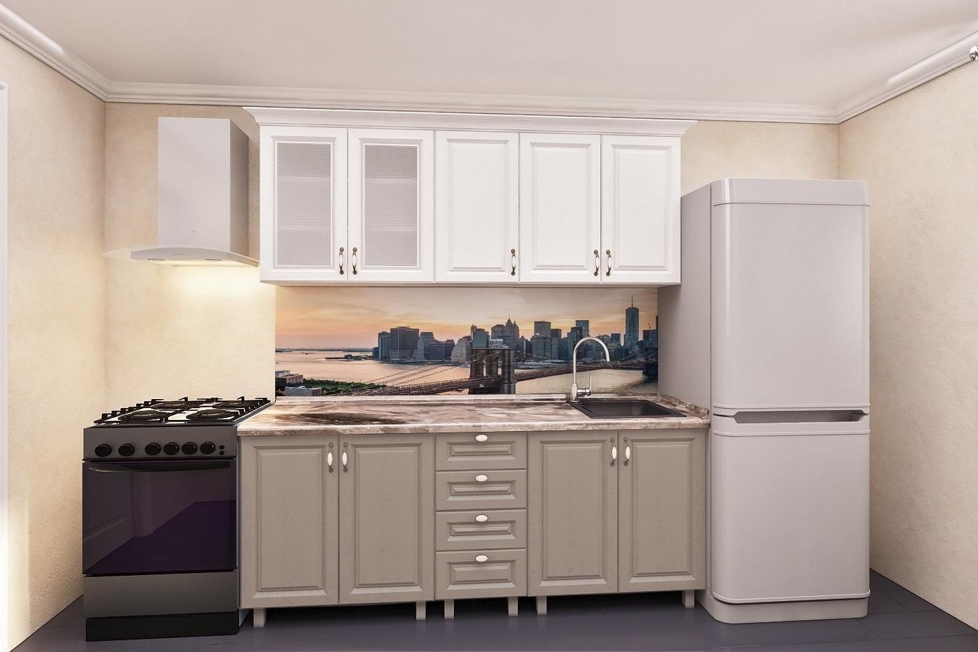 Set mobila bucatarie PS Lena 1.6 m (MDF pelicula) Stejar Polar / Stejar Concordia