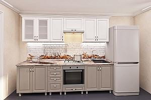 Set mobila bucatarie PS Iulia 2.6 m (MDF pelicula) Stejar Polar / Stejar Concordia