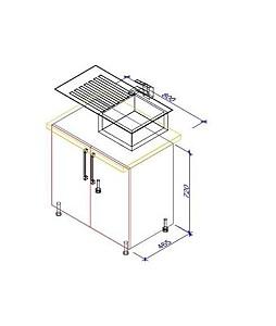 Set mobila bucatarie PS Iulia 2.6 m (MDF pelicula) Stejar Polar / Stejar Concordia