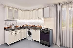 Set mobila bucatarie PS Corner 1.8x1.8 m (MDF pelicula) Alabastru