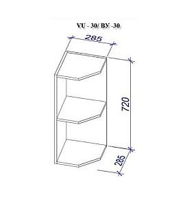 Set mobila bucatarie PS Corner 3.4x1.7 m (MDF pelicula) Stejar Polar / Stejar Concordia