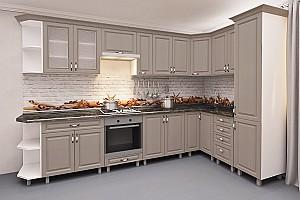 Set mobila bucatarie PS Corner 3.4x1.7 m (MDF pelicula) Stejar Concordia