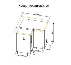 Set mobila bucatarie PS Eco 4.1x0.9 m (MDF pelicula) Stejar Polar