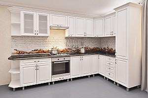 Set mobila bucatarie PS Corner 3.4x1.7 m (MDF pelicula) Stejar Polar