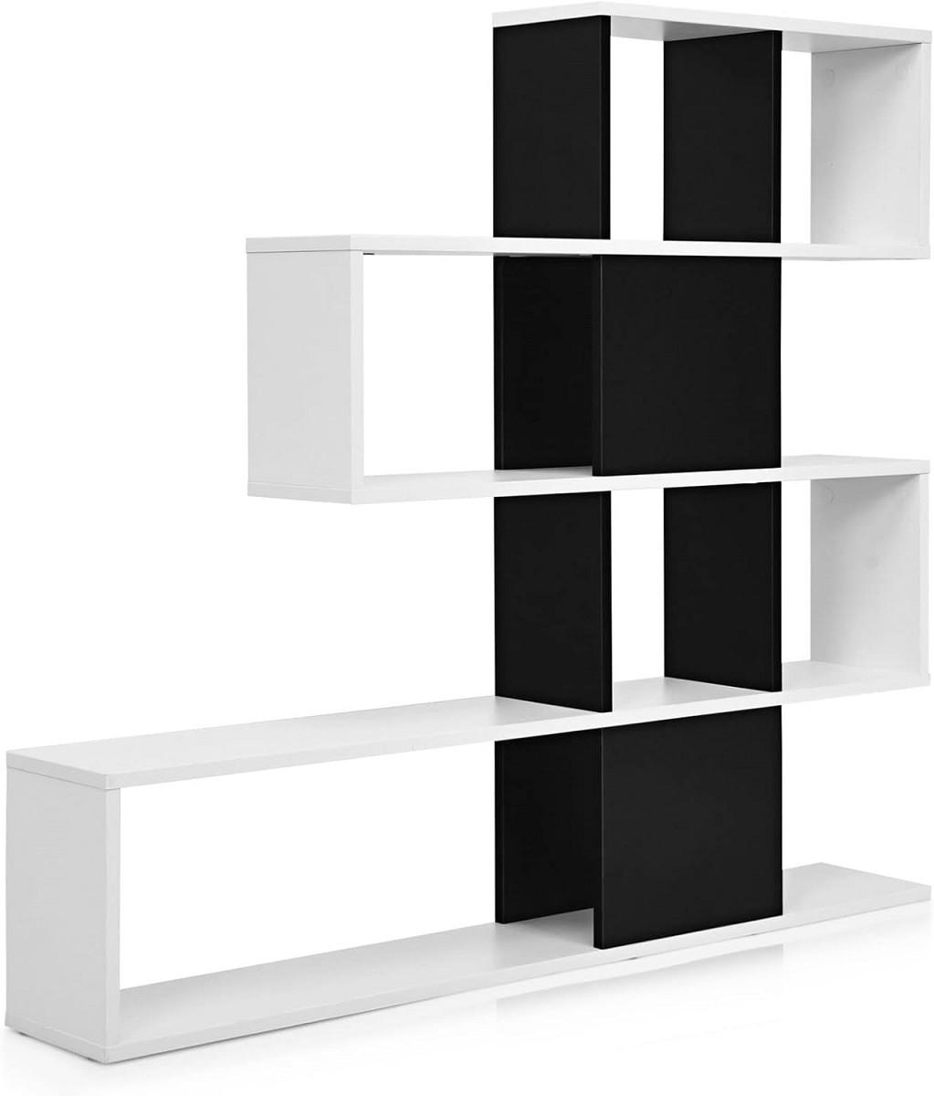 Etajera Costway CB10293DW Negru/Alb