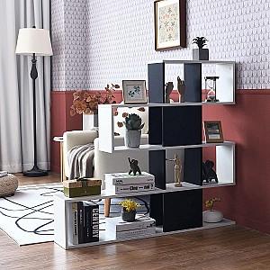 Etajera Costway CB10293DW Negru/Alb