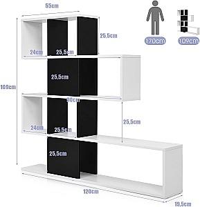 Etajera Costway CB10293DW Negru/Alb