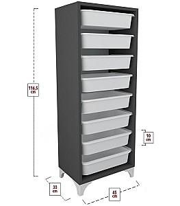 Comoda copii Fabulous cu 8 cosuri Antracit (Gri)
