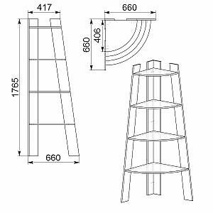 Etajera KompaniT P-27 Atelie deschis (Gri)
