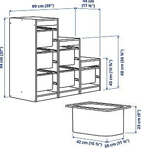 Comoda copii IKEA Trofast 99x44x94 Alb
