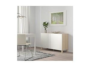 Comoda IKEA Besta antique oak / Laxviken / Stubbarp white 120x42x74 cm