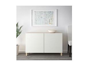 Comoda IKEA Besta antique oak / Laxviken / Stubbarp white 120x42x74 cm