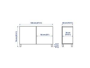 Comoda IKEA Besta antique oak / Laxviken / Stubbarp white 120x42x74 cm