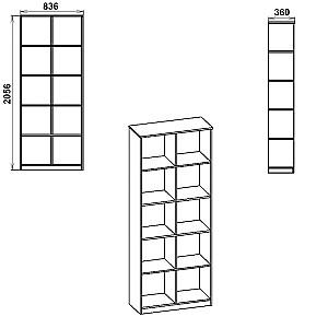 Etajera KompaniT KSH-2 Wenge combi