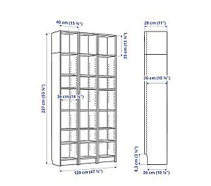 Etajera IKEA Billy white oak veneer 120x28x237 cm