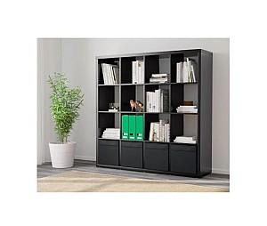 Etajera IKEA Kallax cu 4 organizatoare 147x147 Negru-maro