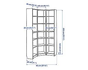 Etajera IKEA Billy oak veneer white 95/95x28x202 cm