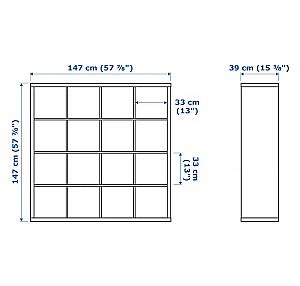 Etajera IKEA Kallax 4 organizatoare 147x147 Aspect Stejar Antichizat(Bej)